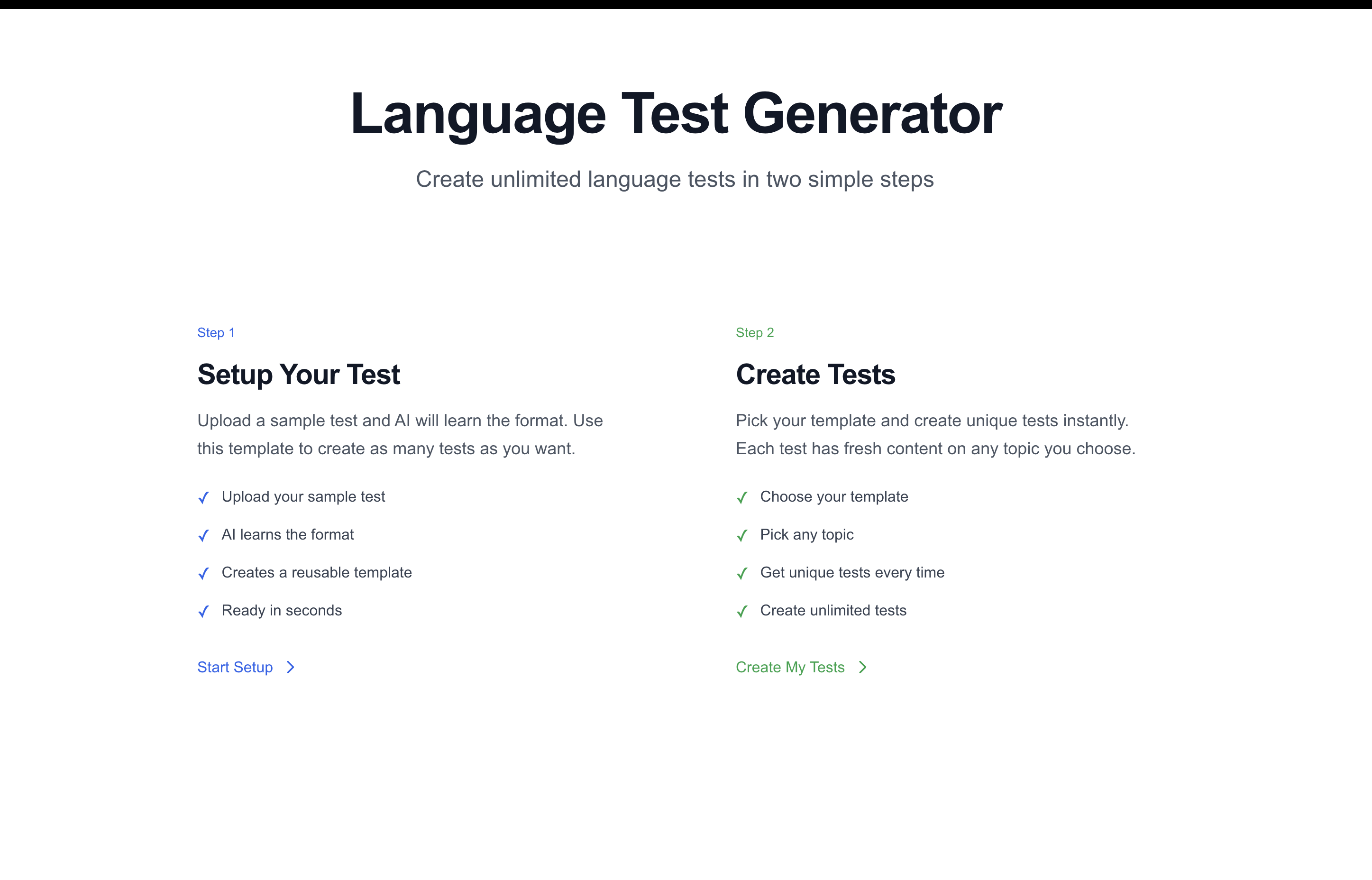 Language Test Generator